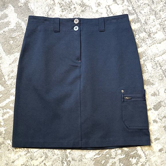 Title‎ Nine Women's Navy Blue Cargo Stretch Skirt Size 4 - Picture 1 of 8